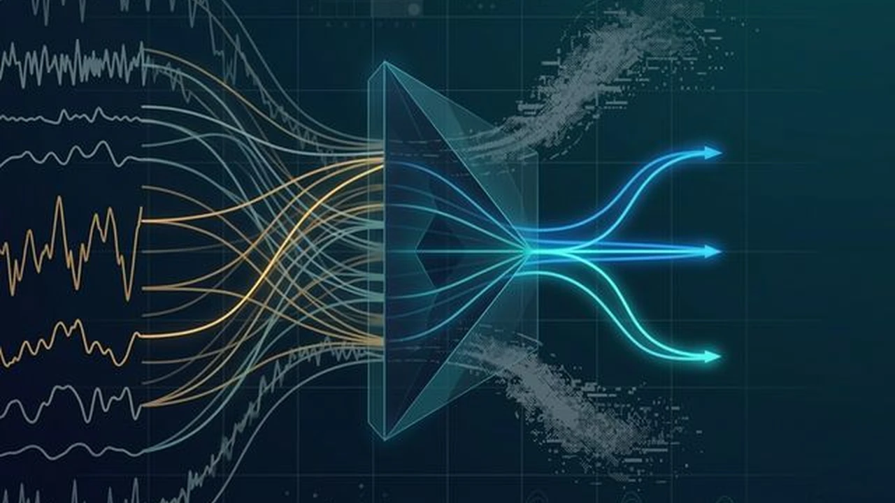 Abstract visualization of time-series safety data flowing through a validation framework, with some streams marked as validated leading indicators and others fading as noise